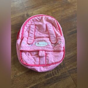 American Girl Bitty Baby Pink Diaper Bag/Backpack Carrier